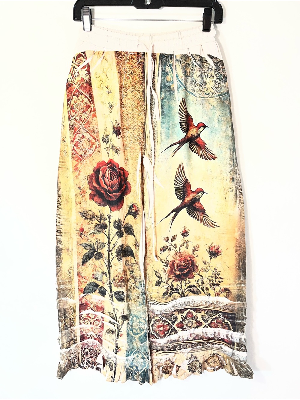 Vintage bird pants by Origami Small